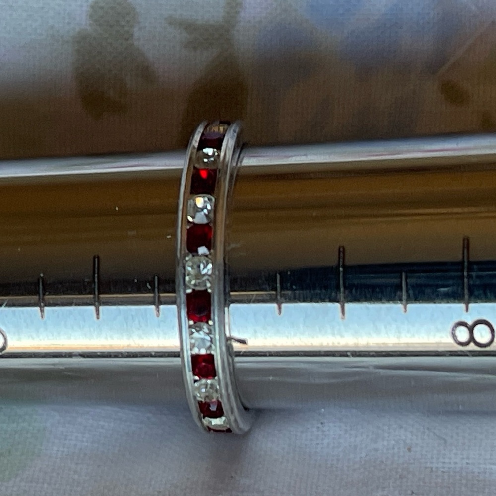 Sterling and Crystal Stack Ring - Picture 10 of 11